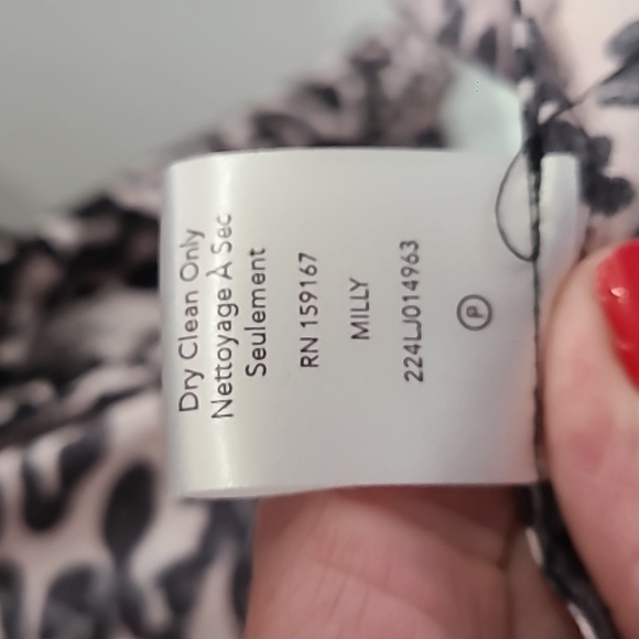 Milly NWT Wrap GINA Animal Print Adjustable Black Long sleeve Dress LG - Picture 12 of 13